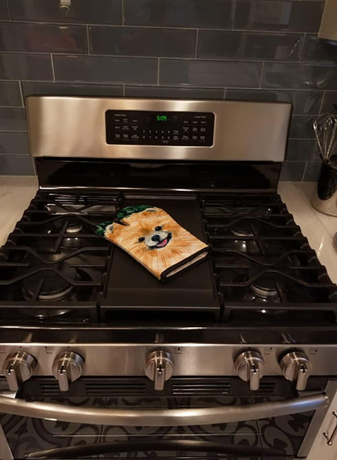 Caroline's Treasures Pomeranian Oven Mitt - Heat Resistant Thick Mitt for Hot Pans, Kitchen Cooking Glove