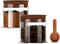 17 oz Coffee Canister with Scoop and Wooden Lids, Airtight Glass Coffee