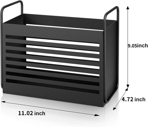 Magazine Rack, File Holder Organizer Bin for Magazines, Books, Newspapers, Tablets in Home Office, Black