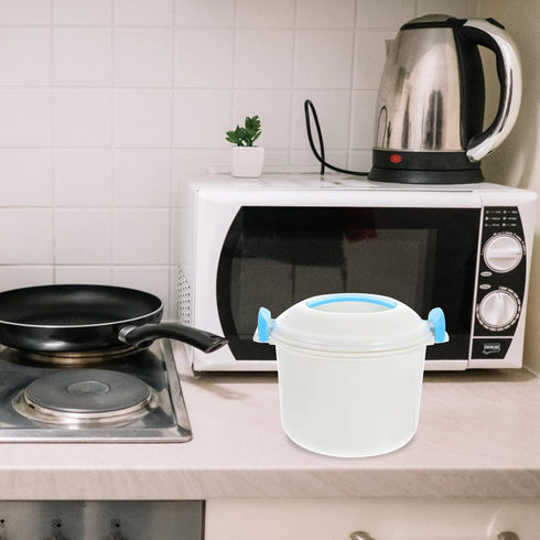 UPKOCH Microwave Vegetable Steamer, Round Microwave Food Container for Rice, Chicken, Pasta, Vegetables 18X18X15CM