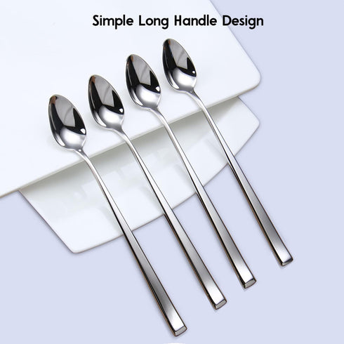 Iced Tea Spoons,Mixing Spoons,18/10 Stainless Steel Stirring Spoons,7.9 Inches, Set of 4