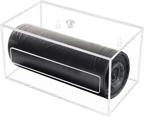 Acrylic Trash Bag Holder Dispenser for Wall Mount - Organize Your Garbage Bags