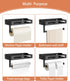 4 Paper Towel Holder Wall Mount for Kitchen, One-Handed Tear, Bathroom Paper Towel Holder with Shelf, RV Paper Towel