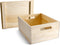 Spiareal Wooden Storage Box 15 x 12 x 7 Inches, Decorative Pine Crate with Hand Holes and Lid for Home Decor
