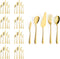 Gold Silverware Set for 8, OGORI 45-Piece Stainless Steel Flatware Set with Serving Utensils