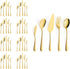 Gold Silverware Set for 8, OGORI 45-Piece Stainless Steel Flatware Set with Serving Utensils