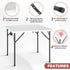 PayLessHere 34" Folding Tables Plastic Folding Card Table Half Portable Foldable Table for for Parties Wedding BBQ