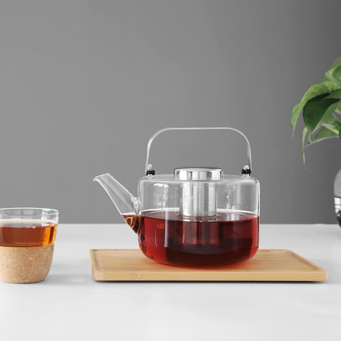 40 ounce/1.18 Viva Bjorn Borosilicate Glass Tea Pot for Stovetop with Loose Leaf Tea Infuser Mesh - Liter - Modern