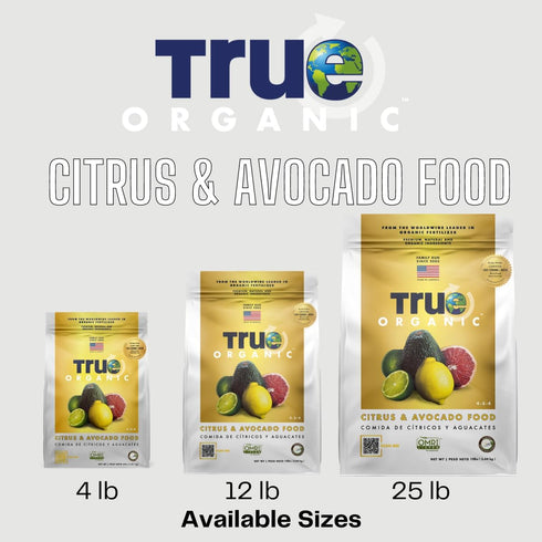 4lb 70 True Organic Citrus & Avocado Food Organic Fertilizer for Lush Foliage and Abundant Fruit Bag Covers Sq. Ft.