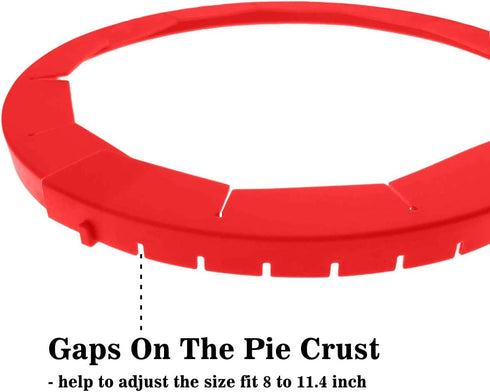 Adjustable Silicone Pie Crust Shields - Baking Protectors Cover Ring for 8-11.4 Inch Pies