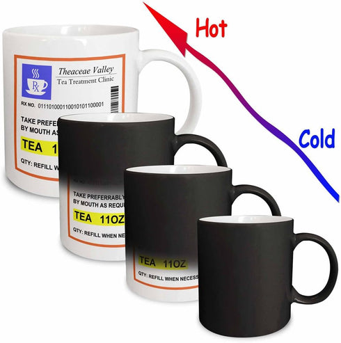 3dRose "Funny Tea Prescription" Humorous Cup Of Tea Joke Medicine Mug, 11 oz