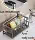 Stainless Steel Sponge Holder for Kitchen Sink, Anti-rust Caddy with Drain Tray, Sponge Rack Holder (Silver)