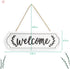 Wooden Welcome Sign for Rustic Farmhouse Decorations, Wall Hanging Welcome Sign for Front Door, White Rustic Wooden