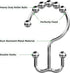 Amazer Shower Curtain Rings - Rust-Resistant Metal Double Hooks for Bathroom Shower Curtain Rod, Chrome, Set of 12