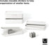 Umbra Glam Organizer, Large Makeup Organizer with Three Drawers, Rubber Feet and Removable Dividers, White/Grey