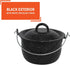 Mirro 3 Quart Enamel Convex Kettle, Black with Speckles for Cooking and Serving