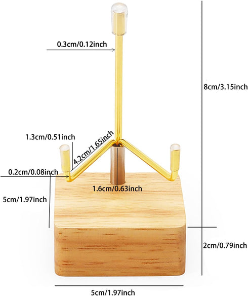 4 Pcs Rock Display Stand with Wooden Base Adjustable Metal Arm Display Stand Easel Crystal Display Stand Small Rock Collection Display Mineral Display Easel for Geodes Stones Slices