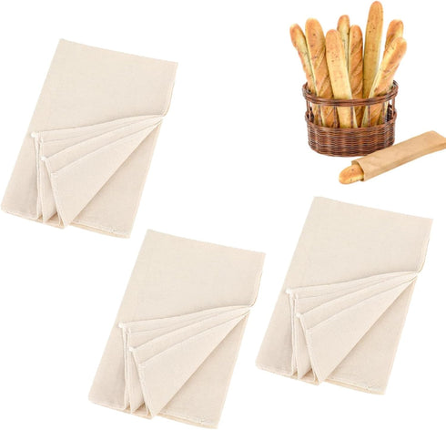 3Pcs Linen Cloth for Baking, 14x18 Inches Tea Towels for Sourdough Bread Proofing, Dough, Baguettes, Homemade Bread