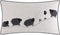 JWH Decorative Animal Embroidery Sheeps Pillow Cover, Cotton Lumbar Cushion for Sofa Couch Bed, 12x20 Inch White and