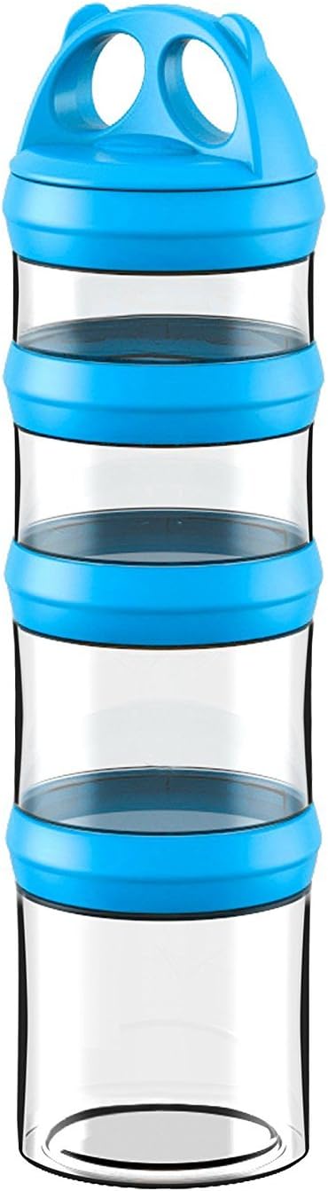 4 31oz SELEWARE Portable Stackable Food Storage Containers for Snacks Formula Powder and Drinks Twist Lock System