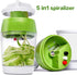 5 in 1 Handheld Spiralizer Vegetable Slicer, Green, Plastic, ABS, Stainless Steel