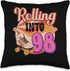 In-line Skates Towards 1928 Throw Pillow, 16x16, Multicolor Rolling Into 98