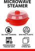 Microwave Steamer for Vegetables, Fish, Poultry & Rice – BPA-Free Cooking Container, Red, Dishwasher Safe