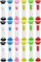 KISEER Sand Timer Set - 18 Pcs Colorful Hourglass Sandglass Timers for Cooking, Brushing Teeth, Games, Office