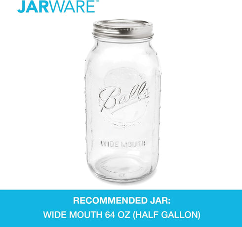Jarware Cold Brew Coffee Maker and Tea Infuser Lid for Wide Mouth Mason Jars, Black