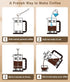 French Press Coffee Maker - 21OZ Classic Glass Coffee Press, Heat-Resistant Borosilicate Glass Coffee Pot