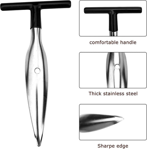 2 PCS Coconut Opener Tool Set, Stainless Steel Coconut Meat Remover, Non-Slip Wooden Handle Scraper Knife