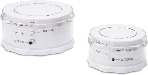 KitchenArt Adjust-A-Burger Press Set, 2-Piece, Plastic, White