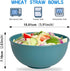 4 Pack Unbreakable 24 oz Cereal Bowls - Reusable Wheat Straw Fiber Lightweight, Dishwasher & Microwave Safe