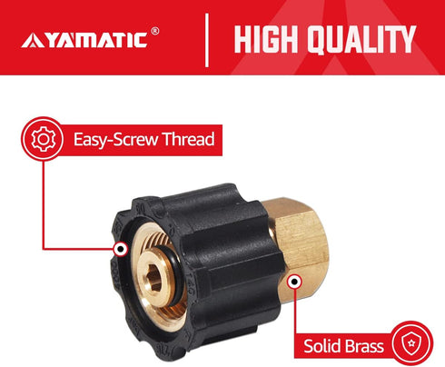 YAMATIC Pressure Washer Adapter, M22-14mm Female Thread to 1/4 Inch Female NPT Fitting, Power Washer Connector