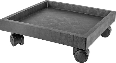 2 Pack 11.8 Inch JOIKIT Square Plant Caddy with Wheels, Heavy Duty Rolling Plant Stand, Wheeled Planter Saucer Tray