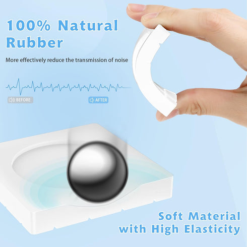 SEISSO Anti Vibration Pads for Washing Machine, Noise Cancelling Washer Pads, Hard Wearing Natural Rubber - 8PCS, White