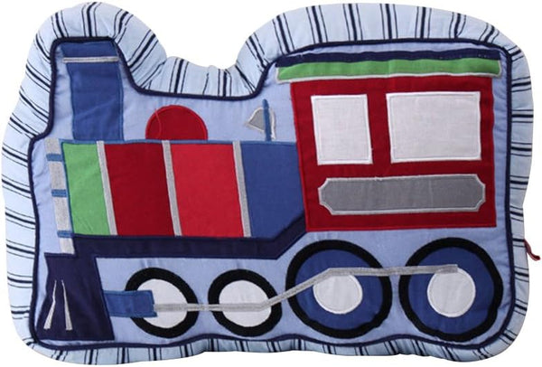 ABREEZE Train Shaped Pillow Quilted Decorative Pillows for Boys Room Dcor