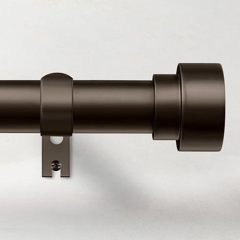 Adjustable Curtain Rods for Windows 28 to 48, Heavy Duty Long Window Curtain Rod, Outdoor Drapery Rods, Antique Bronze