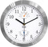 HITO 10 Inch Silent Wall Clock, Battery Operated, Non-Ticking, Glass Cover, Silver Aluminum Frame, Home Decor