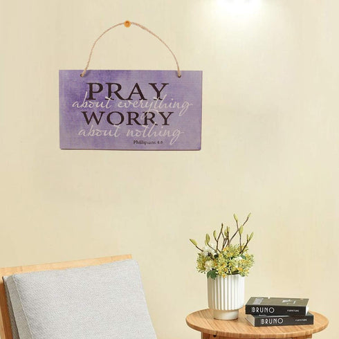 bouti1583 Pray About Everything Wooden Sign Decor, 9.5" by 5.75"