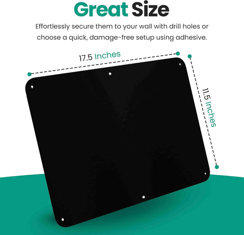17.5inchX11.5inch 3M 1 Pack) Large Stainless Steel Plate for Magnets, Adhesive Back, Mounting Screws, Ideal