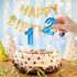 Number Birthday Candles (10 Candle Blue), 3D Diamond Shape Happy Birthday Cake Candles for Party Decoration