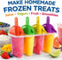 4 Set, Popsicle Molds Ice Pop Maker with Straw Large BPA Free Popsicle Mold Reusable Freezer Pop Maker for Juice Yogurt