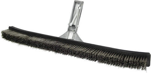 18-Inch Poolmaster Stainless Steel Pool Algae Brush, Heavy-Duty Aluminum Back, for Gunite Concrete Pools and Spas, Wide