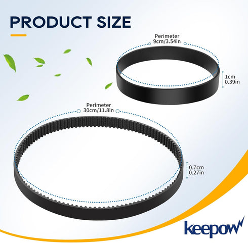 KEEPOW Replacement Belts Set for Bissell 3071 PowerForce, TurboClean DualPro Pet Carpet Cleaner (2+2 Pack)