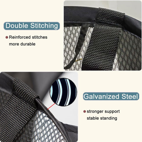 2Pack Mesh Pop Up Laundry Hamper, Foldable Laundry Basket with Side Pocket for Nursery, Laundry Room & Travel