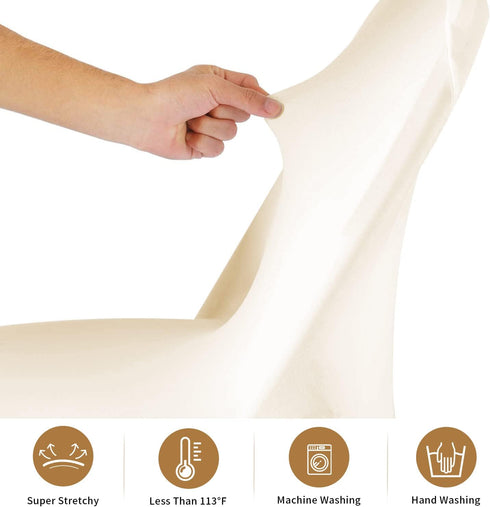 6 ManMengJi Spandex Folding Chair Covers, Folding Chair Covers PCS Light Yellow, Universal Fitted Banquet Chair