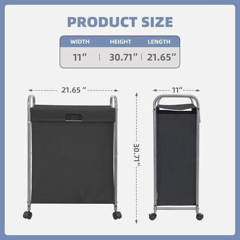 85 2 STORAGE MANIAC Rolling Laundry Hamper with Lid, L Laundry Sorter with Wheels, Loads Dirty Clothes Hamper, Laundrys