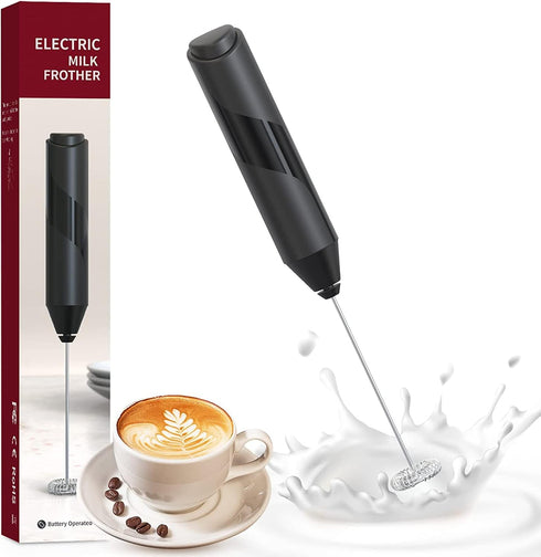 KIEUN Milk Frother for Coffee, Handheld Battery Operated Electric Milk Frother for Coffee,
