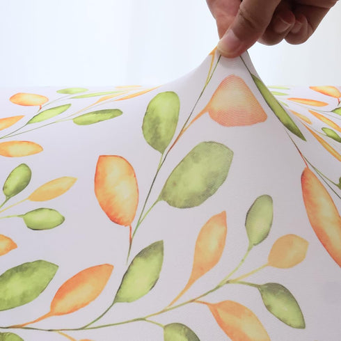 48x48 Inch Fall Table Cloth Square Fitted Tablecloth with Elastic Edge: Stretchy Washable Fabric Cloth Coffee Table